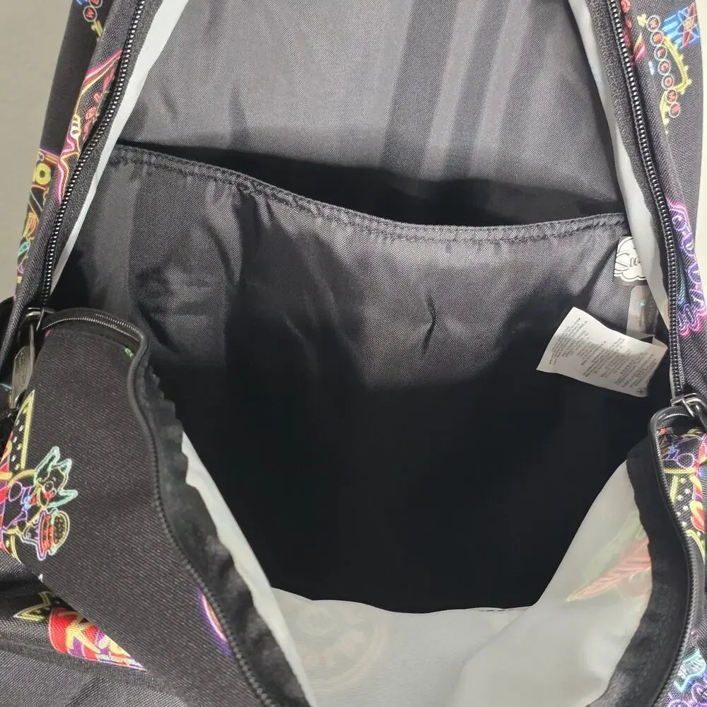 Eastpak Simpsons Backpack Padded Pak'r Neon Sign Patches Black School Bag NWT